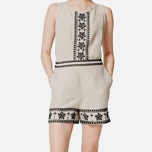Ann Taylor LOFT Linen Shorts Romper 6P